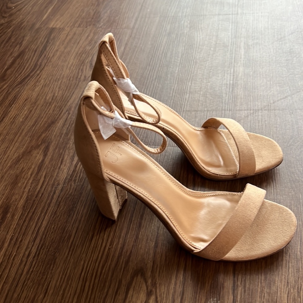 Just Fab Lorelai Beige Suede Heels